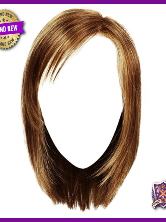 Premium Medium-Length Page Wig, Straight Smooth Hair With Bangs, Average Cap